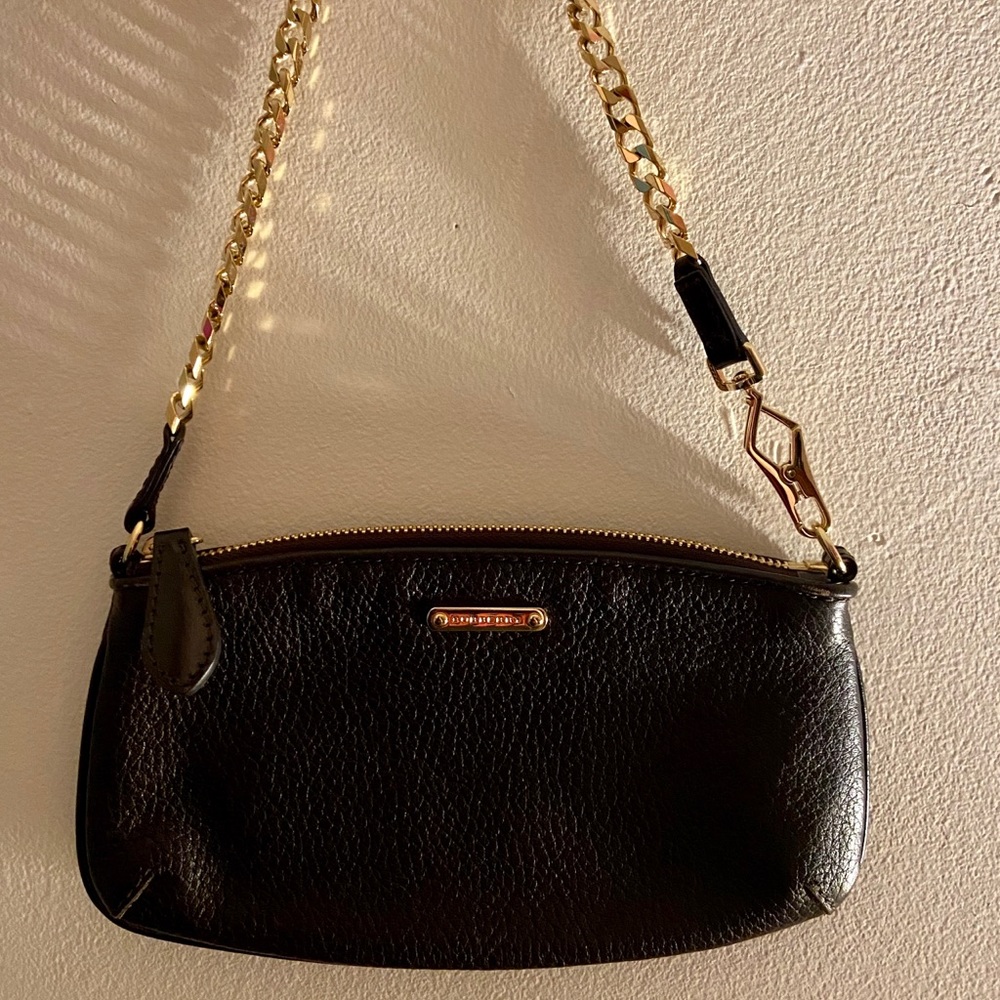 Authentic Burberry Dark Brown Handbag/Wristlet